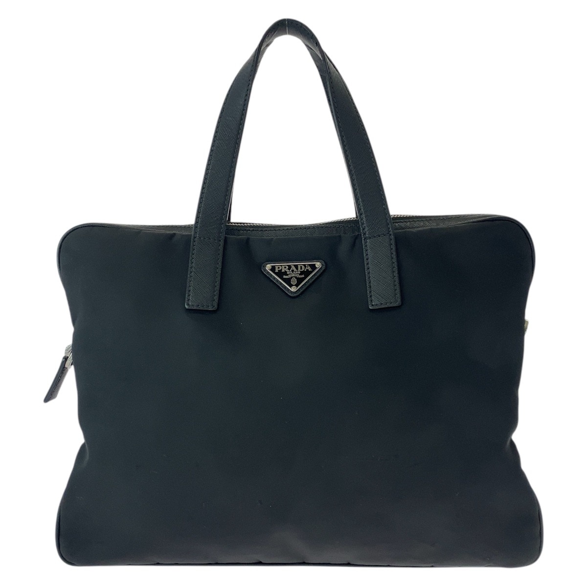 テスート 三角ロゴプレート ブラック 黒 シルバー金具 ナイロン/レザー ビジネスバッグ ブリーフケース レディース 501277