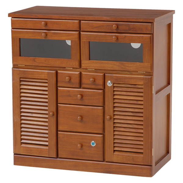 ファックス台 電話台 FAX台 キャビネット 引き出し収納付き 鍵付き 幅76x奥行37x高さ79cm