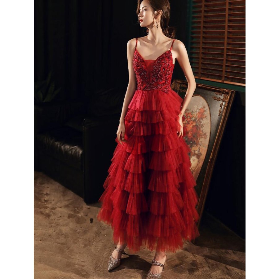 パーティードレス 結婚式 ワンピース Aライン ウエディングドレス ミディアム丈 コーラス衣装 結婚