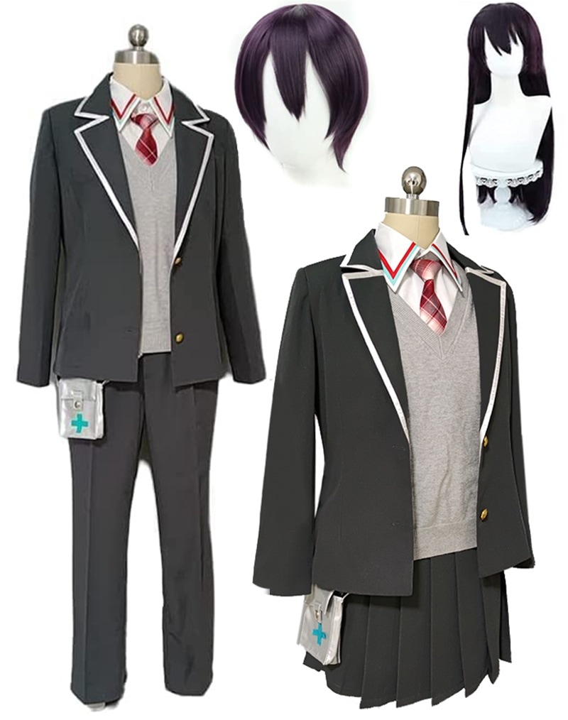 剣持刀也 剣持刀子 コスプレ衣装 バーチャル YouTuber Vtuber 制服 高校生 女子高生 男子校生 セット 変装 ハロウィン 仮装 ウィッグ追加可