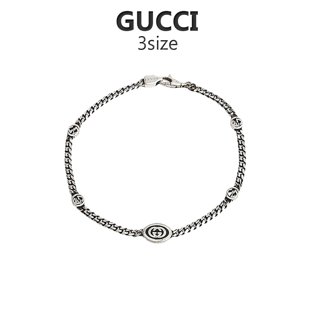 ブレスレット シルバー 678657 J8410 8191 GGパターン インターロッキングG 並行輸入品