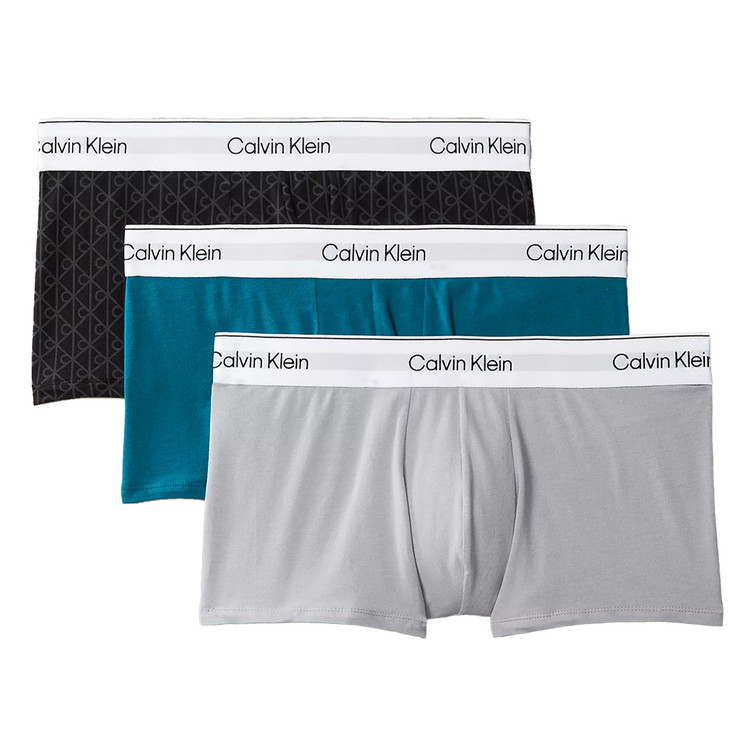 カルバンクライン：ICON COTTON STRETCH ローライズボクサーパンツ 3PK (スリート／ブラック／アシュフォード・グレー)【NB4564-970】