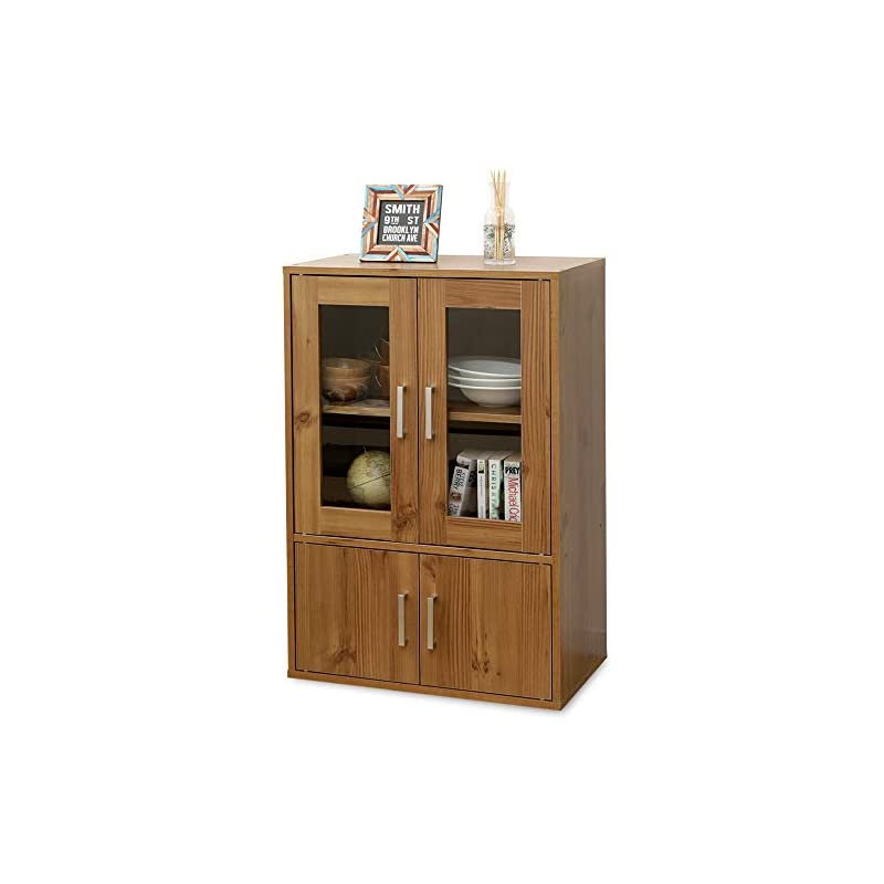 【即納】アイリスオーヤマ 食器棚 一人暮らし ミニ スリム 幅60奥行38.8高さ90cm ナチュラル GKN-9060