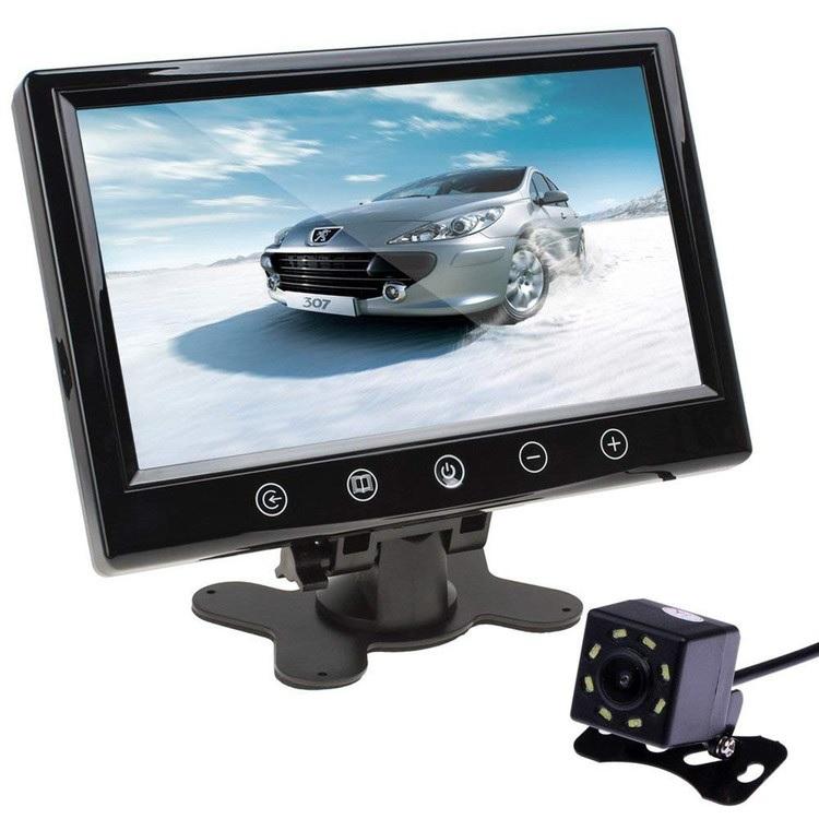 9インチ大画面オンダッシュモニターバックカメラセット LED8個搭載 小型防水バックカメラ モニター映像入力X2 リモコン切替 12V専用 CMN90BK810