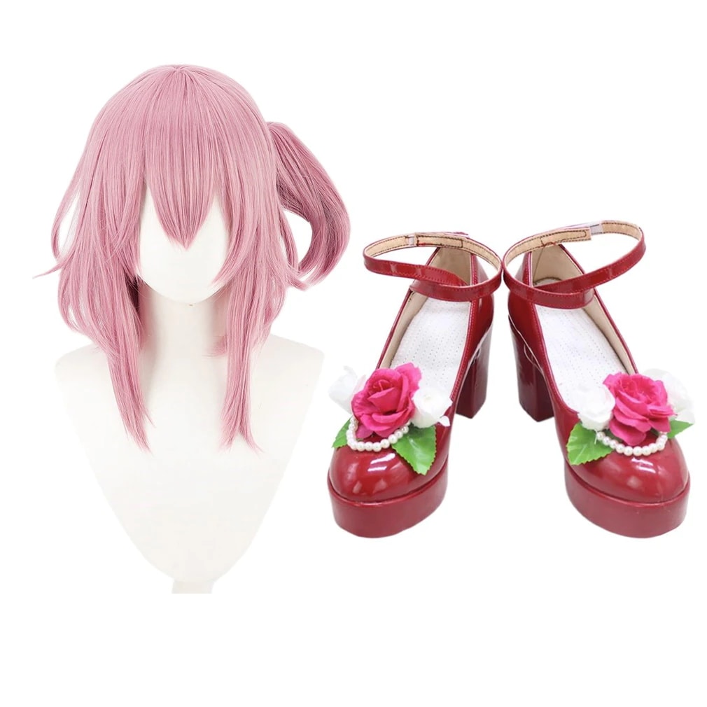 コスプレ靴 にじさんじ所属 ロゼミ ラブロック Rosemi Lovelock　ウィッグ付き バーチャルYouTuber VTuber シューズ 長靴 コスプレ クリスマス ハロウィン