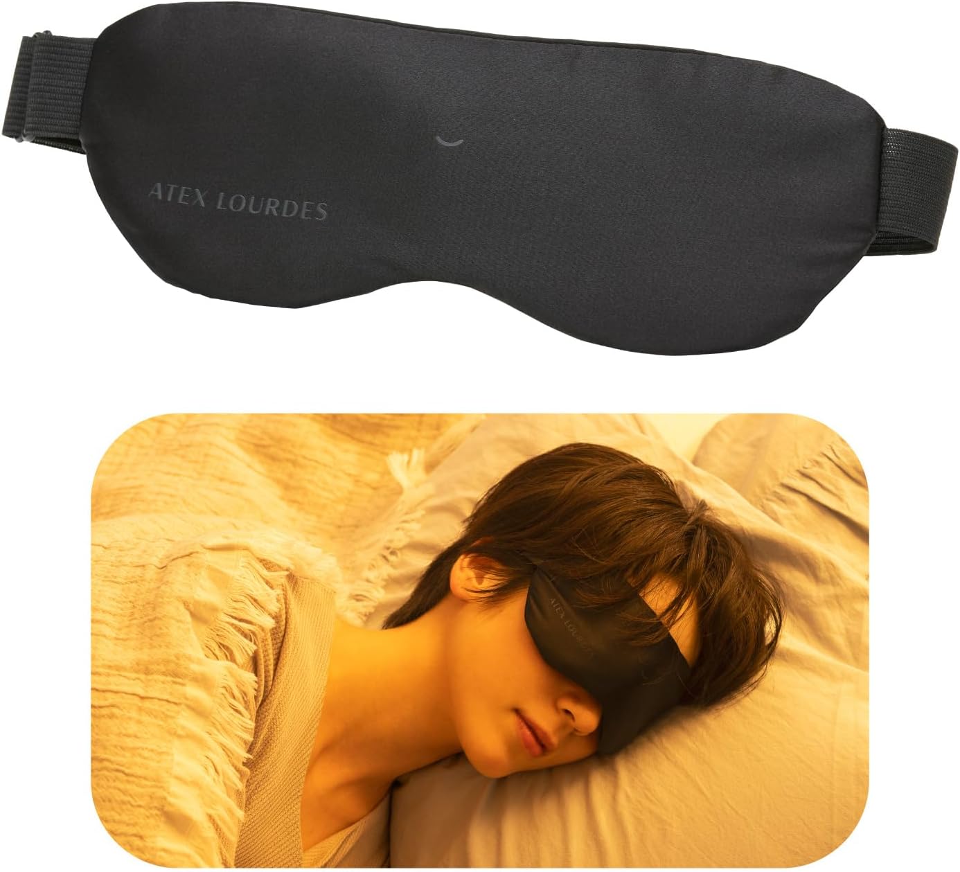 アテックス ATEX アイケア ホットアイマスク シルク ヒーター フリーサイズ コードレス 目 ルルド めめホット AX-HX130bk ブラック 日本 国内メーカー 母の日 プレゼント