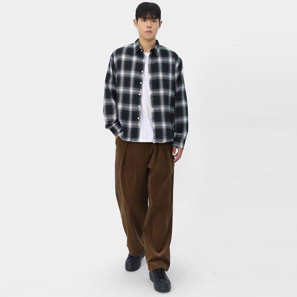 男女兼用 デイリー ピンタック コーデュロイ ワイド バンディング パンツ SRAP020