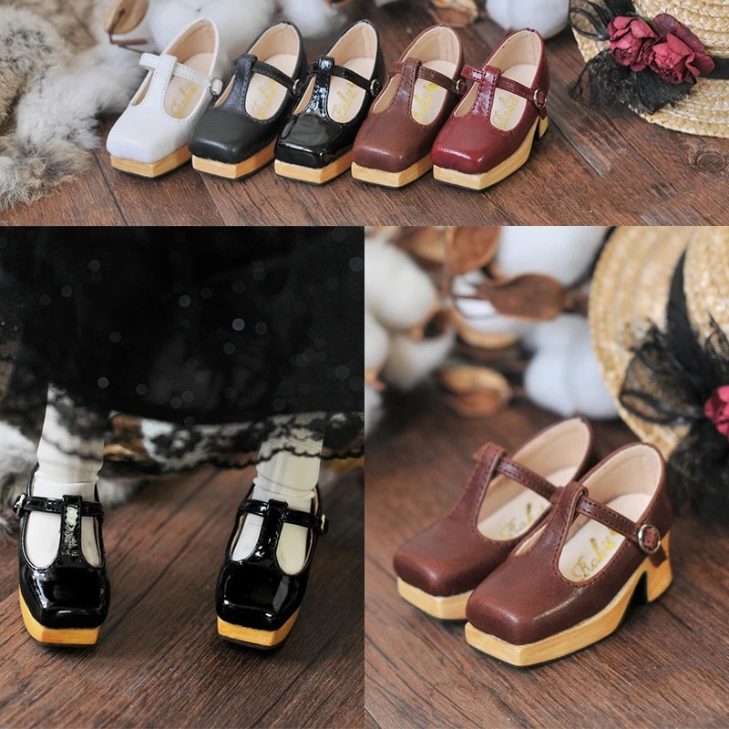 1/3 1/4 BJD ドール靴 木製底ハイヒール 5色 ドールシューズ msd/mdd/sd16/dd/sd13/sd10サイズ球体関節人形用