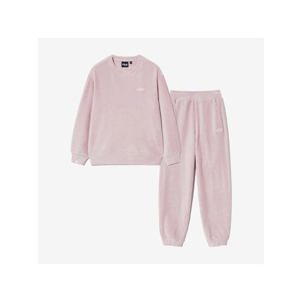 [FILA KIDS] ベロアリブ編みトップ&ボトムセット (FK2FSG4103X_DPK) Q0ZFK2FSG4103XDPK