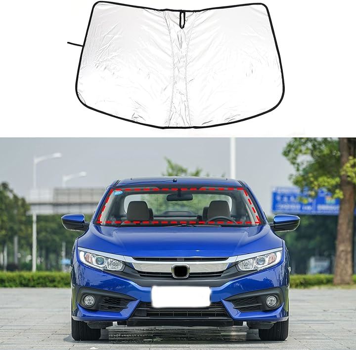 ホンダ シビック 10/11代目に専用 車用 サンシェード フロントサンシェード UVカット 日よけ 遮光マジカルシェード サンバイザー カーシェード(ホンダ シビック 10代目専用)
