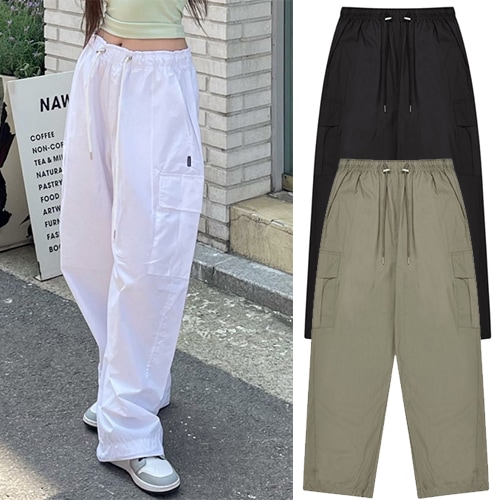 ムア ワイド カーゴ ストリング パンツ 3色/muah wide cargo string pants