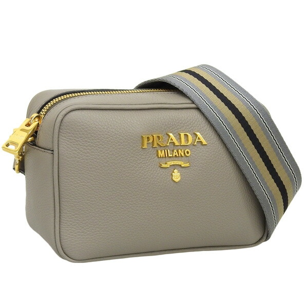 プラダ バッグ レディース ショルダーバッグ アウトレット レザー グレー バンドリエラ BANDOLIERA 1BH096VIPH-ARGI PRADA