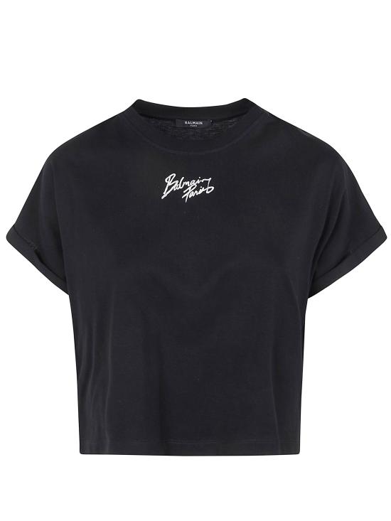 BALMAIN Women Tops GF1EE005BD40 EAB BLACK WHITE
