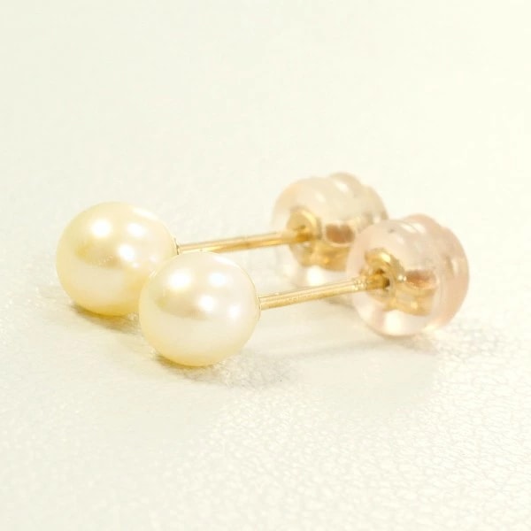 K10 10金 YG イエローゴールド ピアス パール(真珠) 総重量約0.7g ジュエリー 中古