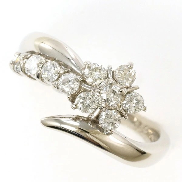 PT900 プラチナ リング 指輪 10号 ダイヤ 0.50 総重量約5.4g ジュエリー 中古