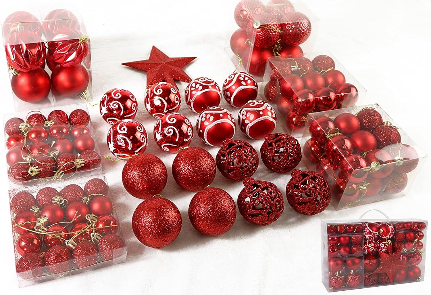 お早めに！クリスマスボール 装飾品 101個 ボールセット 豪華 クリスマスツリー 飾り ツリートップスター 北欧 装飾 人気 プレゼント