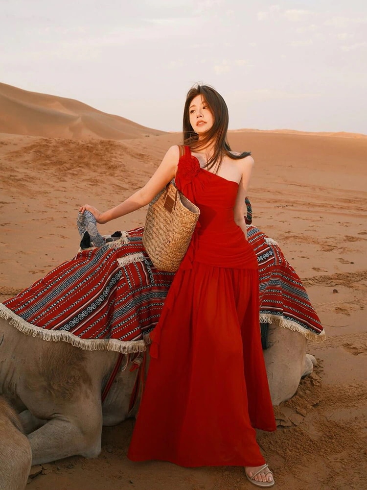 2025 春夏 ミモレ丈 ロングワンピース おしゃれ かわいい ドレス Aライン セクシー フェミニン 韓国ファッション レディース お出かけ キュート 甘めフレンチ