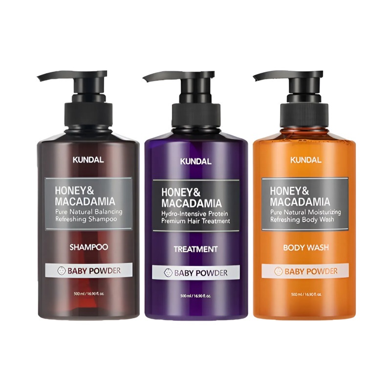 ネイチャーシャンプー500ml+トリートメント500ml+ボディウォッシュ500mlベビーパウダーの香り500ml1個