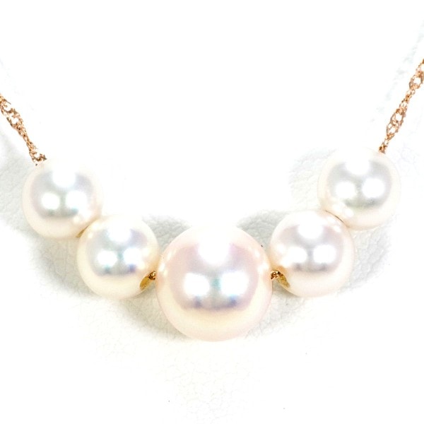 K10 10金 PG ピンクゴールド ネックレス パール(真珠) 約40cm ジュエリー 中古