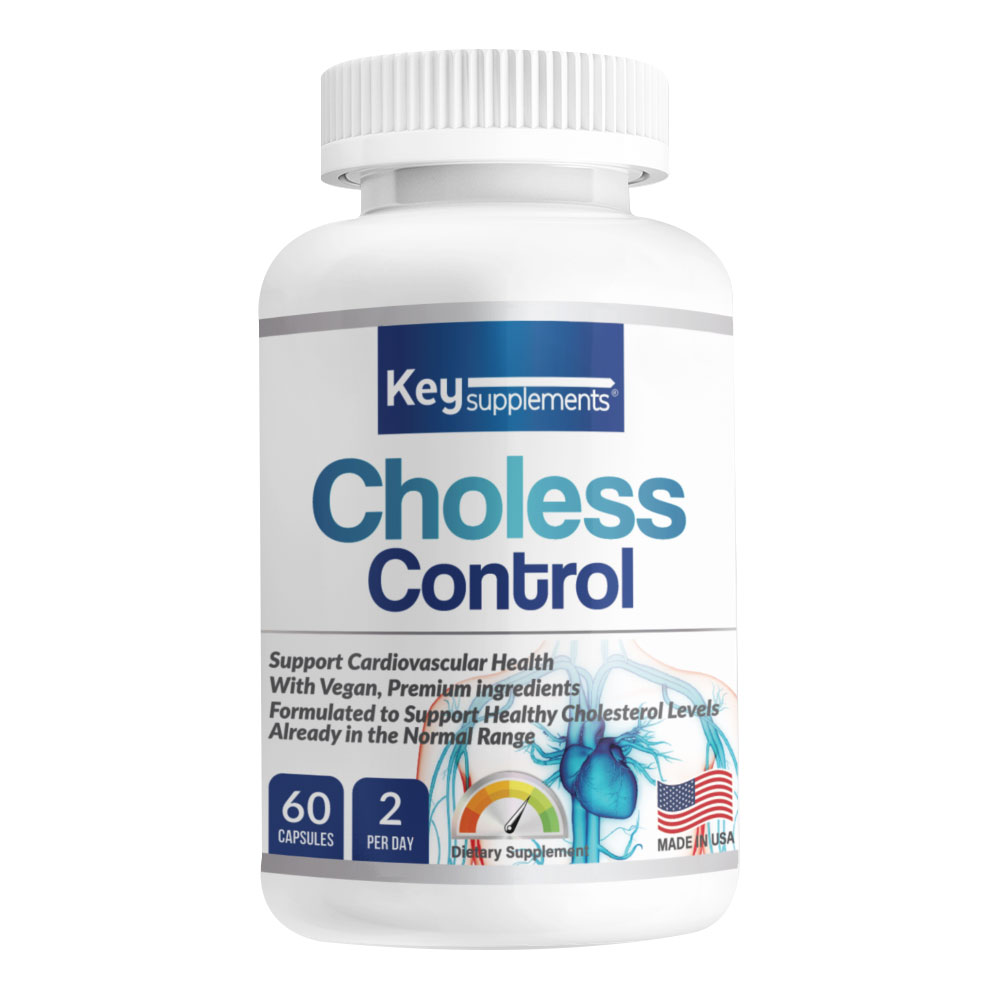 [USA] Key supplements コレスコントロール 60個の野菜カプセル ポリソサノールググルニアシン成分含有