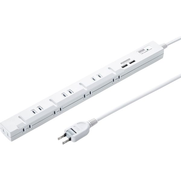 （まとめ買い）スリムタップUSB充電機能付き 8個口 2m TAP-SLIM8U-2 [x3]