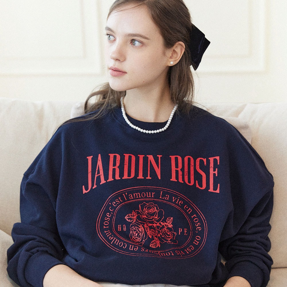 Jardin Rose Sweatshirt - Navy 6,932円