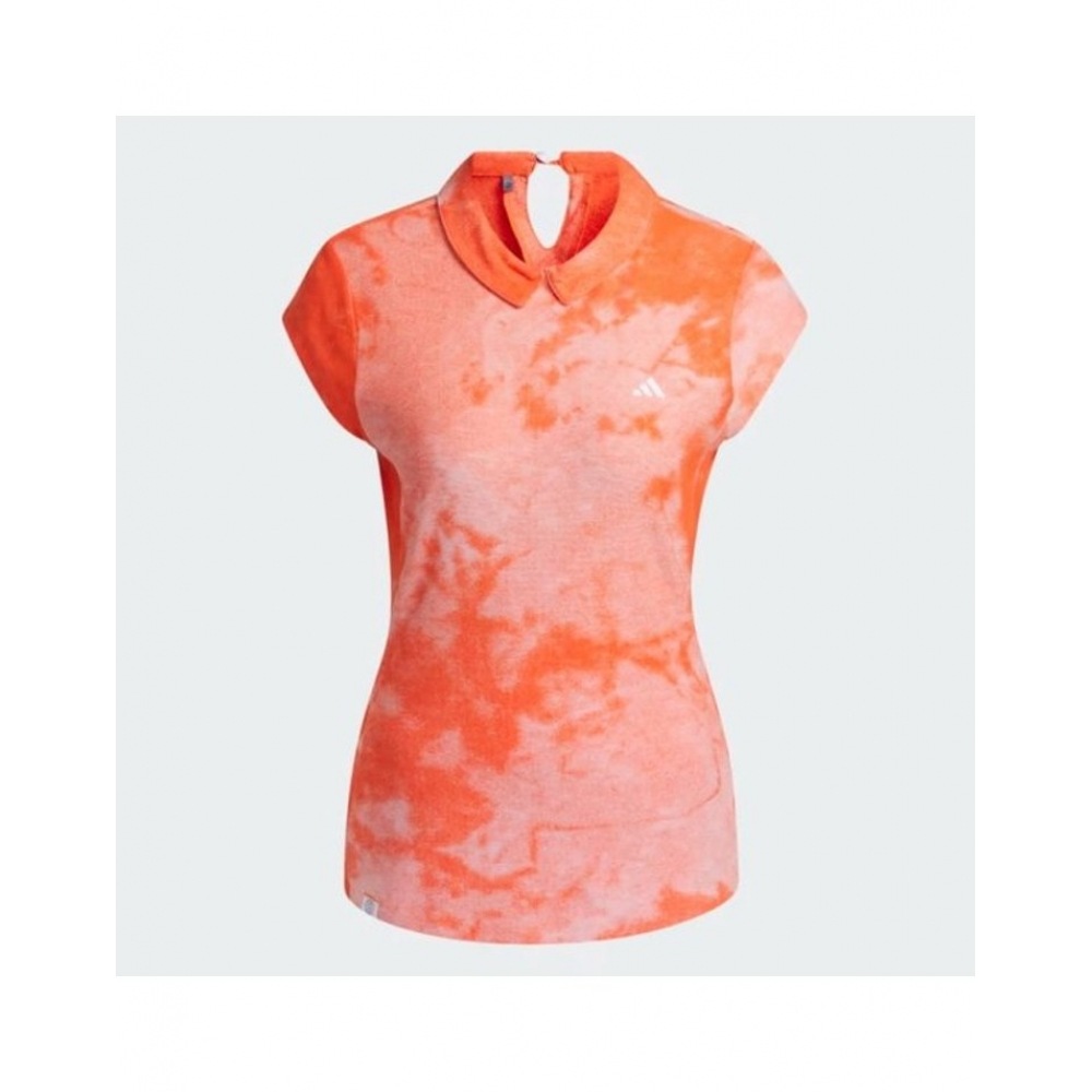 アディダスゴルフレディースバックボタンジャカードシャツ