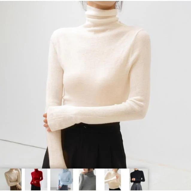 ハイネック ニット 長袖 レディース 薄手 秋 冬 カットソー タートル リブニット タートルネック 赤 黒 白 ピンクレッド女の子