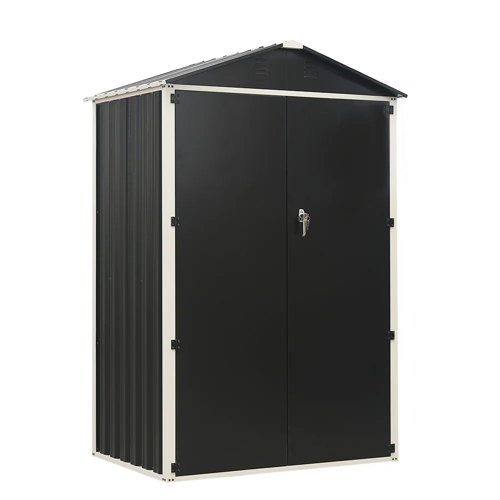 1707【ブラック】物置 倉庫 大型物置 戸外収納庫 防水/耐侯 収納可能 ガーデン/庭/田畑/農場 頑丈 大容量