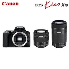 キヤノン デジタル一眼レフカメラ EOS Kiss X10 ダブルズームキット EOSKISSX10BK-WKIT ブラック CANON【送料無料】