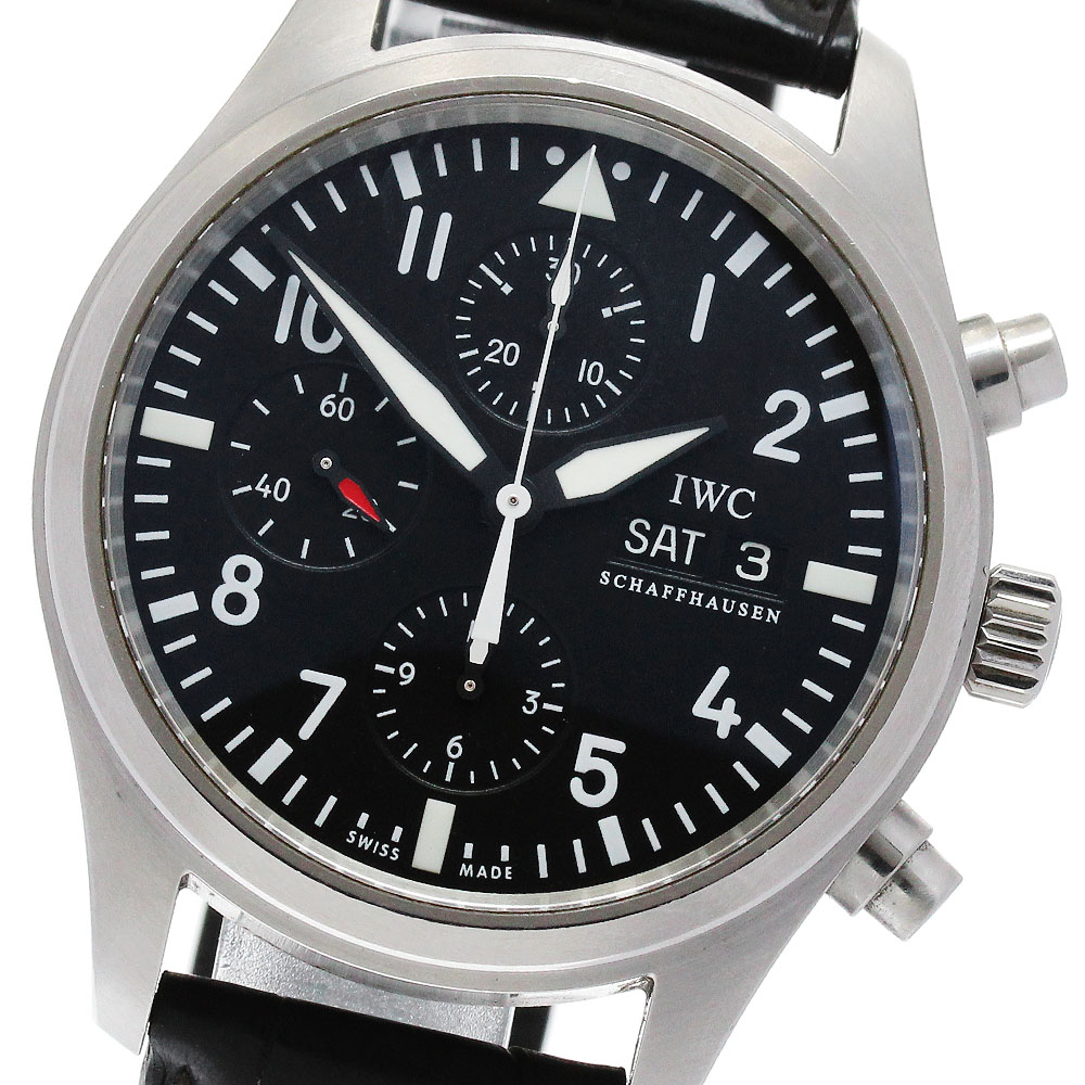 IWC SCHAFFHAUSEN IW371701 パイロットウォッチ デイデイト クロノグラフ 自動巻き メンズ _891301【中古】