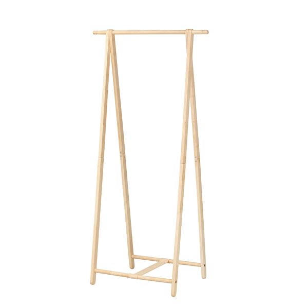木製 コートハンガー/ハンガーラック (ナチュラル) 幅775×奥行455×高さ1550mm 折りたたみ可 (リビング 寝室) 組立品