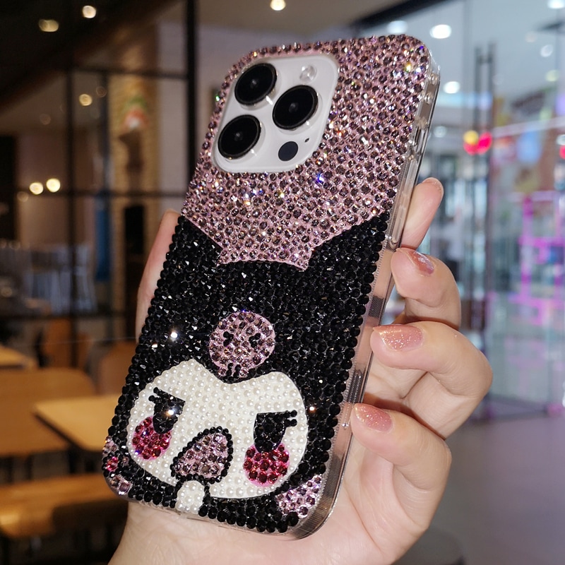 ハンドメイド iPhoneケース クロミ キラキラのラインストーン iPhone16/15/14/13/12/11ケース Plus Pro Max