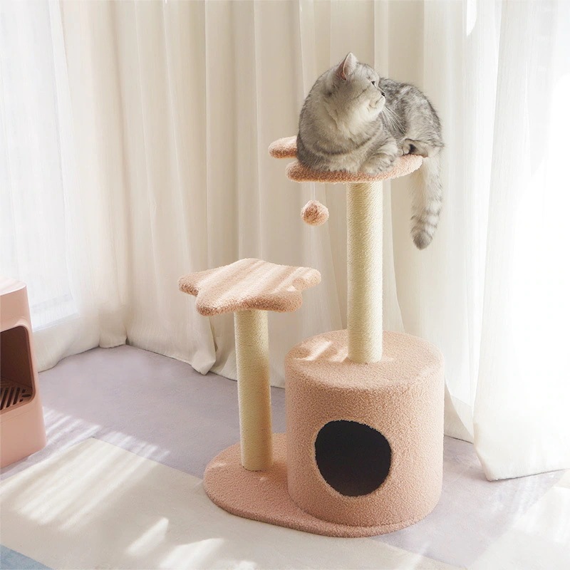 キャットタワー 据え置き 猫タワー 猫爪とぎ 猫ハウス キャットハウス 置き型 据え置き型 ボールおもちゃ付き 爪とぎ ペット用品 運動不足対策 おしゃれ 可愛い 誕生日 プレゼント