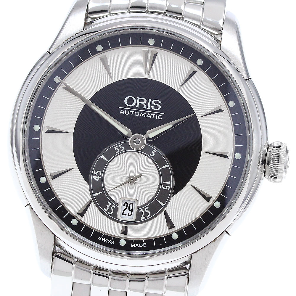 オリス ORIS 7582 アートリエ デイト スモールセコンド 自動巻き メンズ 美品 _910563【中古】