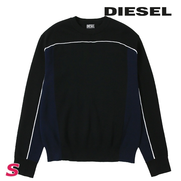 長袖ニットセーター メンズ K-WICHITA ワンポイントロゴ刺繍 切替 die-m-t-f8-10n