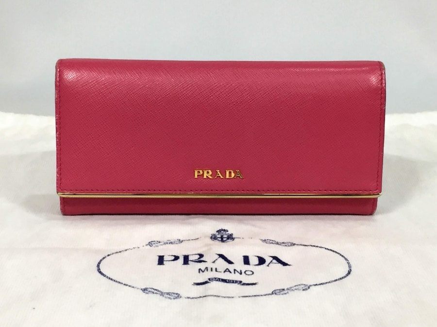 サフィアーノ 長財布 Wホック ピンク系 小銭入れあり 【中古品】