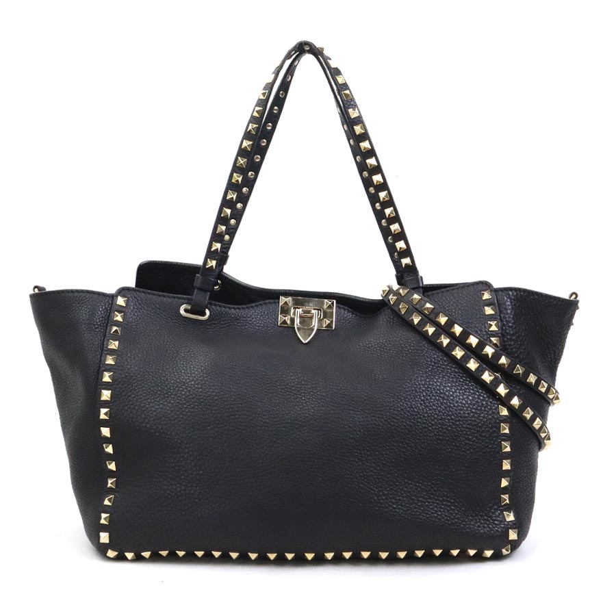 ヴァレンティノ ガラヴァーニ Valentino Garavani ハンドバッグ ショルダーバッグ レザー ブラック レディース h31408a