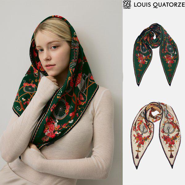 アルテアダブルウールシルクひし形スカーフ1ESD020