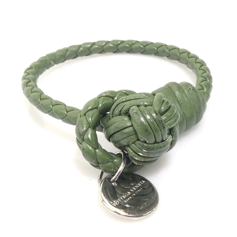 ボッテガヴェネタ BOTTEGAVENETA ブレスレット レザー/シルバー925 カーキ/シルバー ユニセックス e60549a