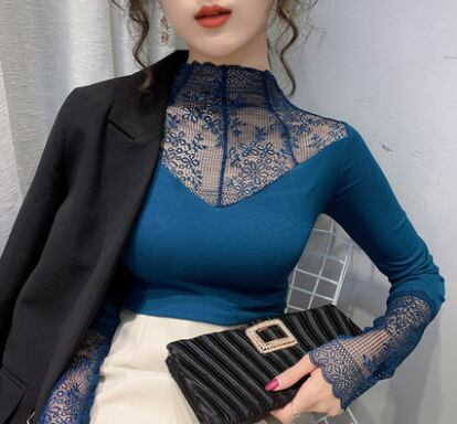 トップス カットソー 袖あり 長袖 l ハイネック レース 透け感 大人 可愛い セクシー おしゃれ エレガント かっこいい 10代 20代 レディース 女性 デート お出かけ 女子会 パーティー