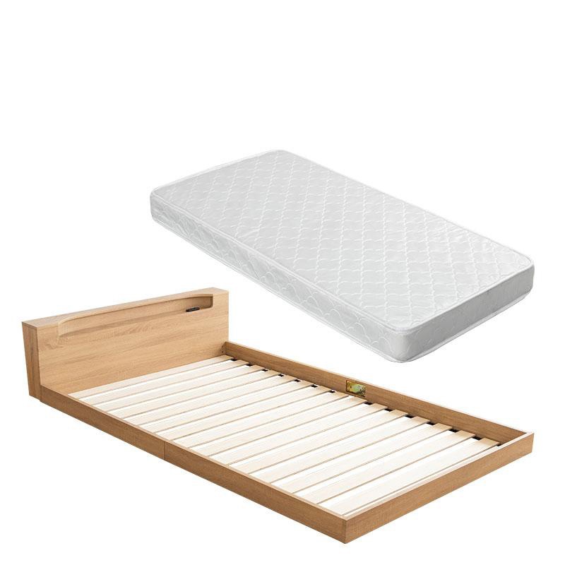 マットレス付き ロータイプ ベッド ローベッド フロアベッド ダブル すのこベッド 硬め マットレス 親子 LED ベッド フレーム 照明 子供 連結 木製 コンセント 北欧風 ベット おしゃれ