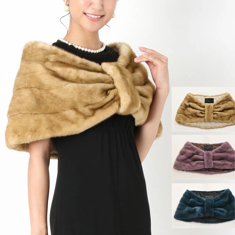 シルバーブルーミンクファーケープ