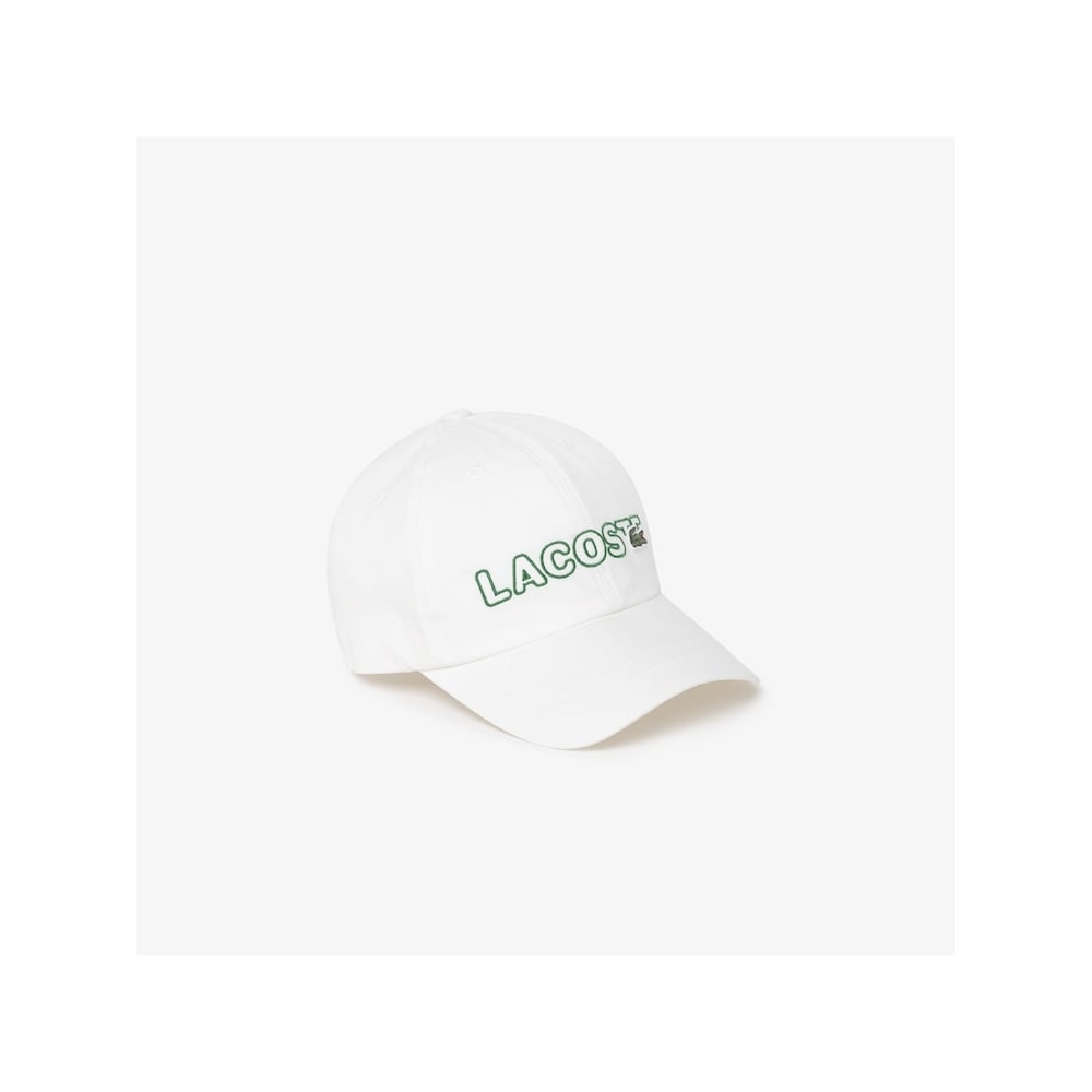 ラコステコモンコットンツイルステッチグラフィックベースボールキャップ RK211E-55G 70V Q2NRK211E-55G70V