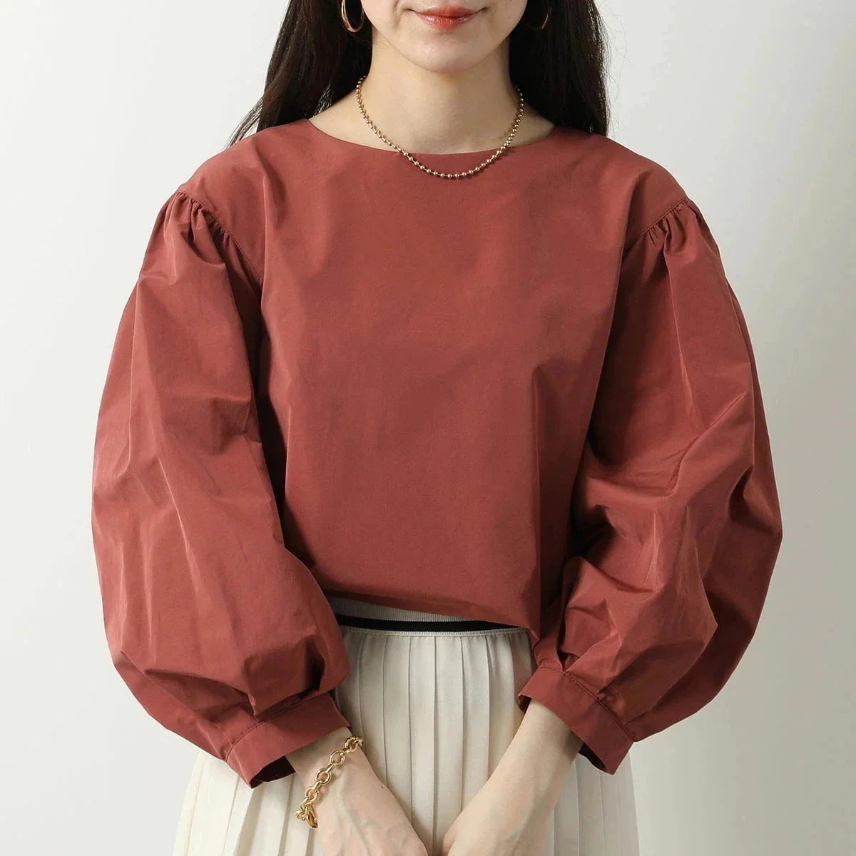 WEEKEND MAX MARA ウィークエンド マックスマーラ ブラウス ZEUS レディース 長袖 クルーネック タフタ コットンブレンド 014 【mega】