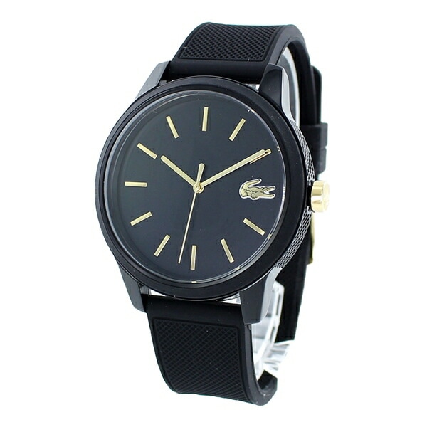 ラコステ 時計 メンズ レディース 腕時計 手表 ブラック ゴールド ラバー 黒いとけい 大人カジュアル ユニセックス 2011010 誕生日プレゼント ポイント消化