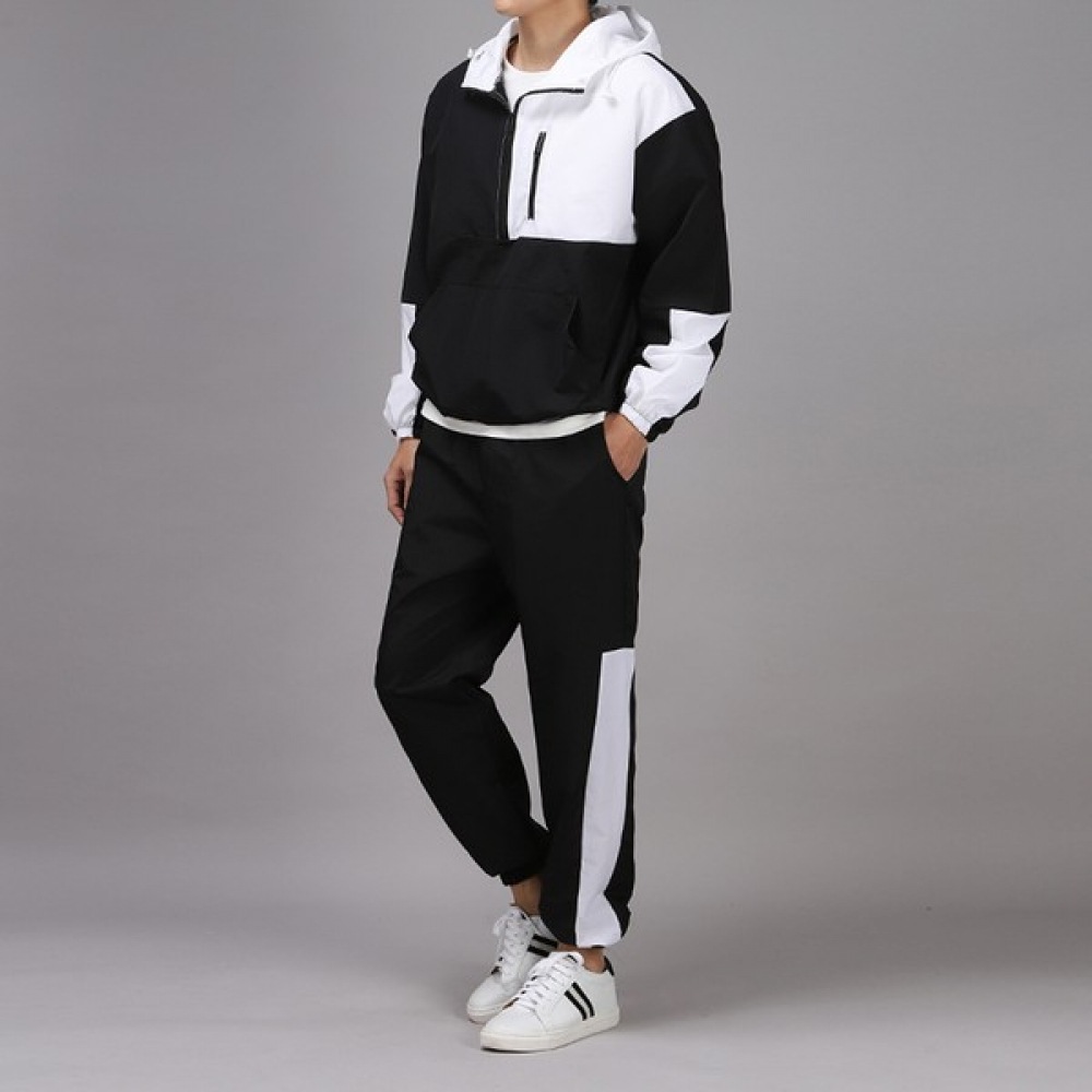 (Juans) オーバーフィットタスランジッパーカラーアノラックジョガーセット BNBP4550