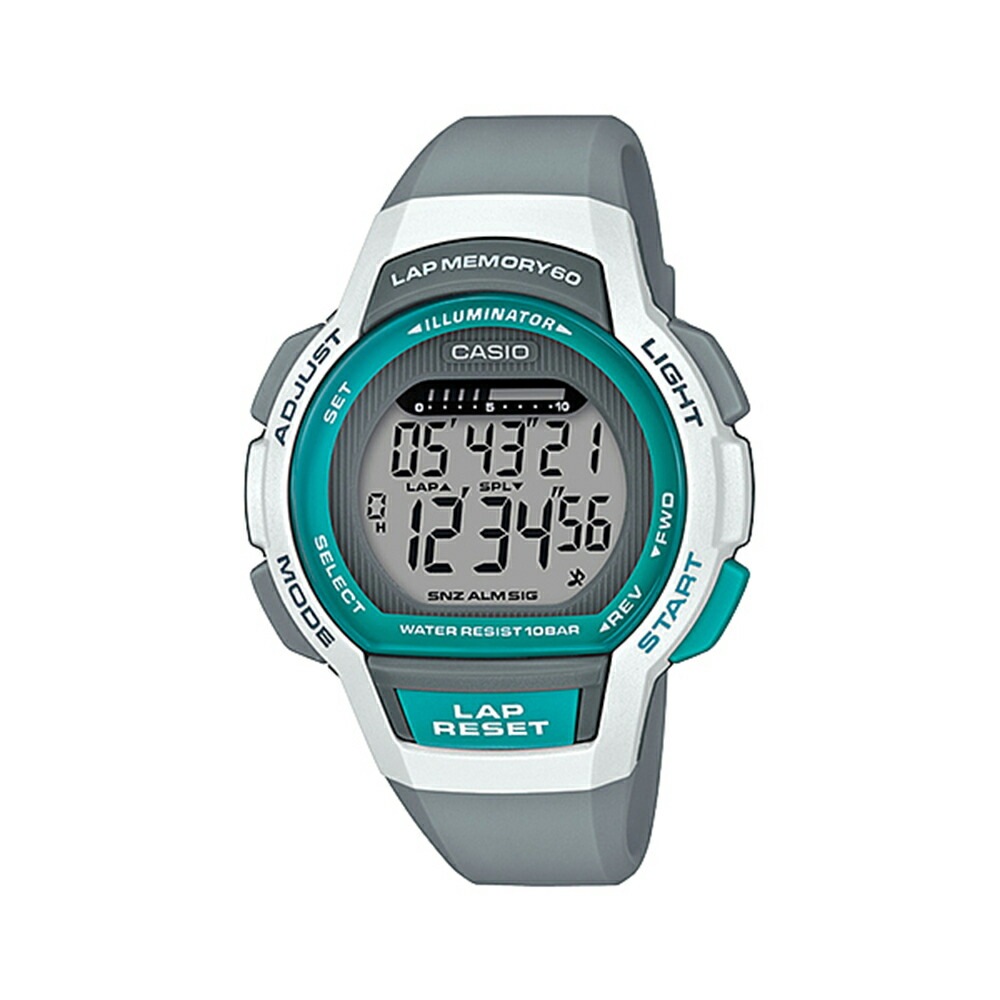 充実のコスパ！電池約5年寿命！ CASIO カシオ 国内正規品 腕時計 手表 レディース SPORTS GEAR スポーツギア デジタル ジョギング ランニング ホワイト×グレー 防水 LWS-100