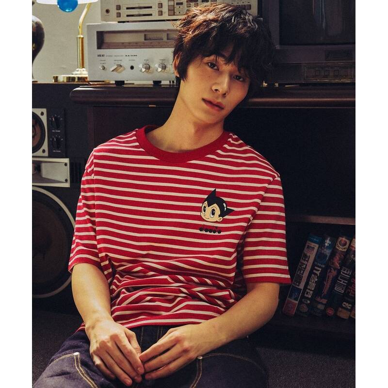 ディアドラ diadora アトムストライプ 半袖Tシャツ RED D6223LRS82RDP 417843