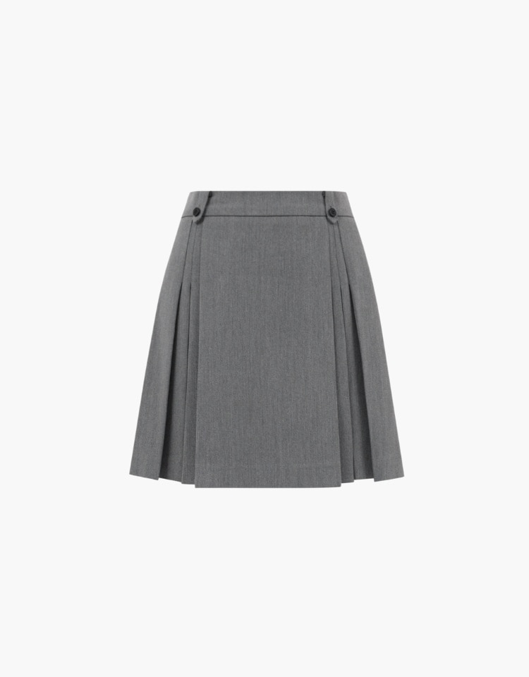 【DEPOUND】 A LINE PLEATS SKIRT : GRAY